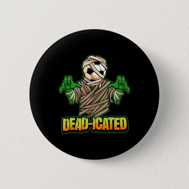 Zombie Soccer Player Scary Soccer Halloween  6 Cm Round Badge (Front)