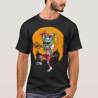 Zombie Softball  Funny Sports Halloween Gift T-Shirt
