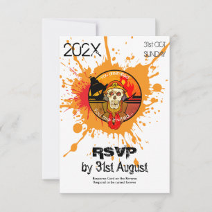 Zombie Soldier Halloween Costume Party RSVP Invitation