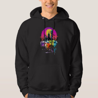 Zombie Specter Skull Scary Cemetery Goth Color Spl Hoodie