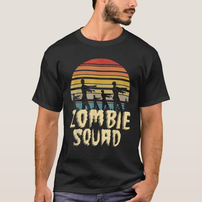 Zombie Squad Retro Halloween Group Costume Boys Gi T-Shirt (Front)