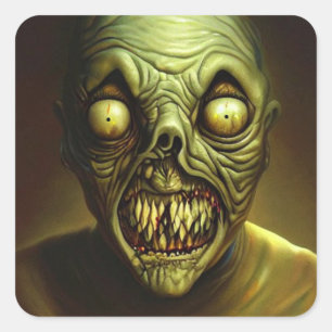 Zombie square sticker
