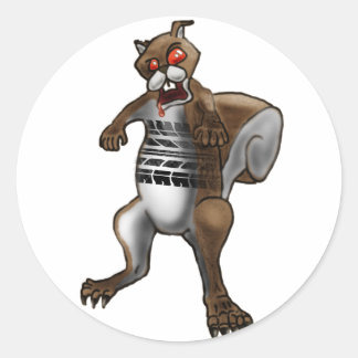 Zombie Squirrel Classic Round Sticker