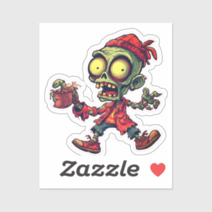 Zombie Sticker – Cool Horror Halloween 2025