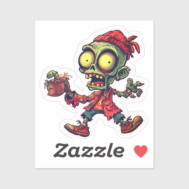 Zombie Sticker – Cool Horror Halloween 2025 (Sheet)