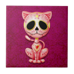 Zombie Sugar Kitten, pink Tile