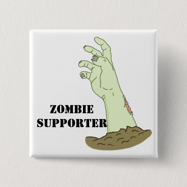Zombie Supporter 15 Cm Square Badge (Front)