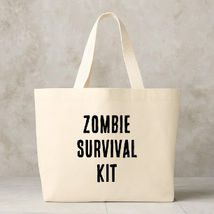Zombie Survival Kit Large Tote Bag