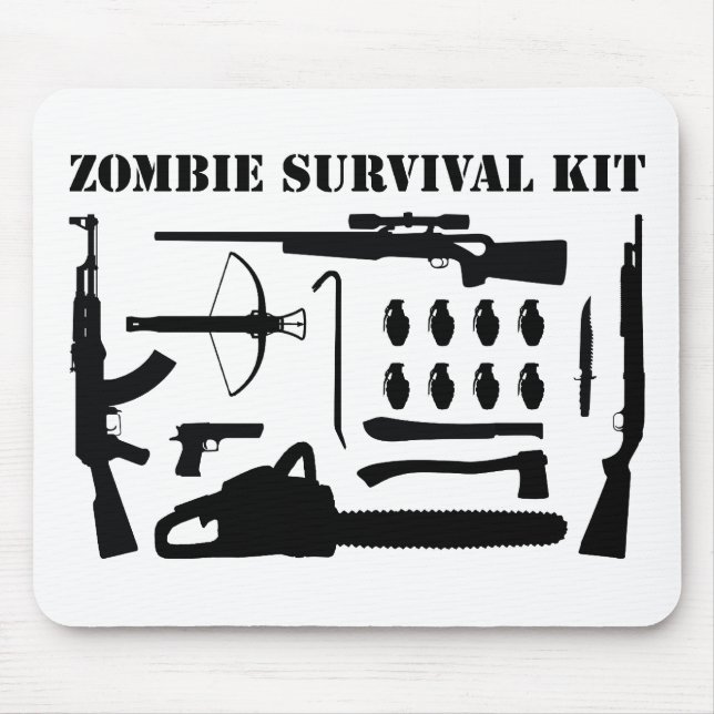 Zombie Survival Kit Mouse Mat (Front)