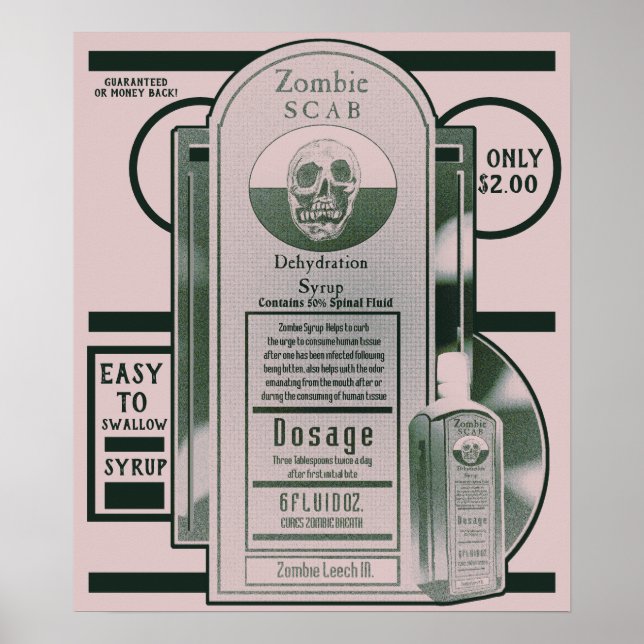 Zombie Syrup Green Poster (Front)