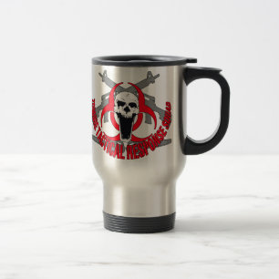 Zombie tactical red travel mug