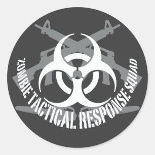 zombie tactical response squad 1 classic round sticker