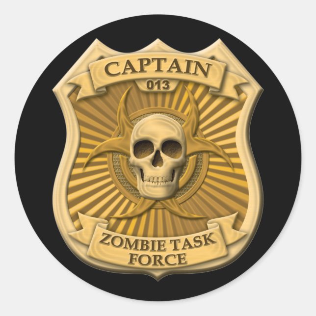 Zombie Task Force - Captain Badge Classic Round Sticker (Front)