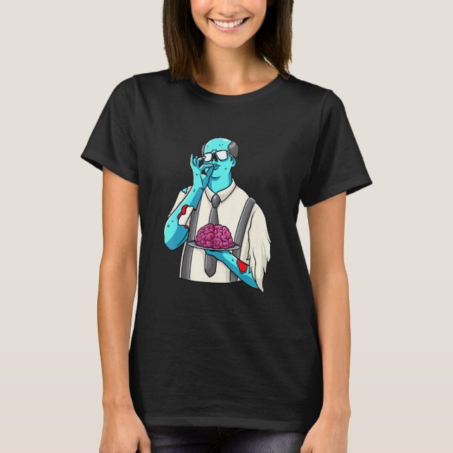 Zombie Teacher Love Brains Halloween Costume Trick T-Shirt (Front)
