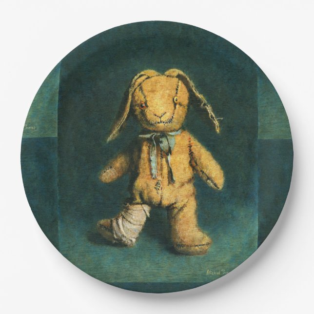 Zombie Teddy Paper Plate (Front)