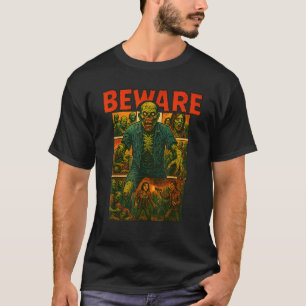 Zombie Tee Horror Movie Poster Vintage Comic Book 