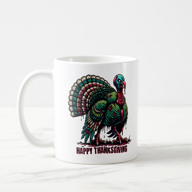 Zombie Thanksgiving Turkey Coffee Mug (Left)