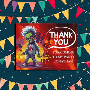 zombie-themed boy party THANK YOU Postcard
