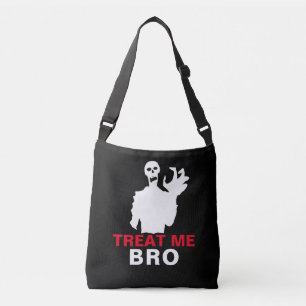 Zombie Treat Me Bro funny Halloween customisable Crossbody Bag