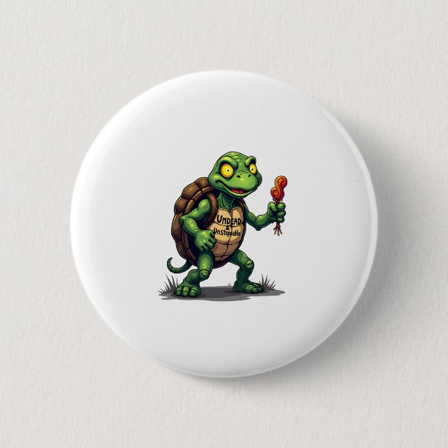 Zombie Turtle 6 Cm Round Badge (Front)