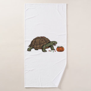 Zombie Turtle Candy Crawl - Spooky Slow Halloween Bath Towel