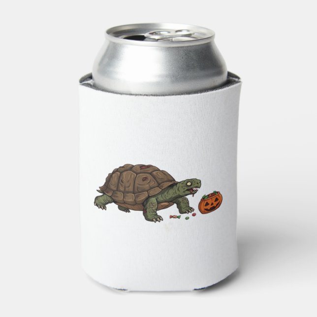 Zombie Turtle Candy Crawl - Spooky Slow Halloween  Can Cooler (Can Front)