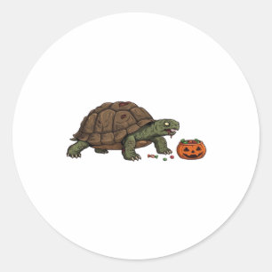 Zombie Turtle Candy Crawl - Spooky Slow Halloween  Classic Round Sticker