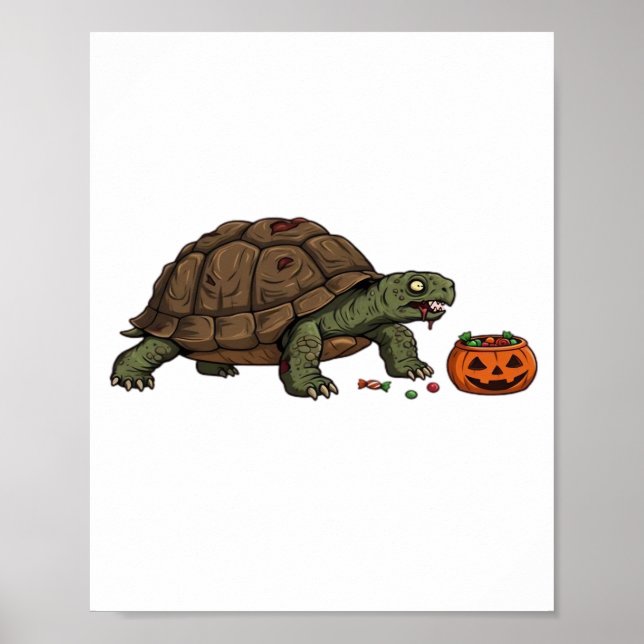 Zombie Turtle Candy Crawl - Spooky Slow Halloween  Poster (Front)