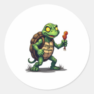 Zombie Turtle Classic Round Sticker
