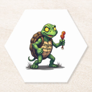 Zombie Turtle Paper Coaster