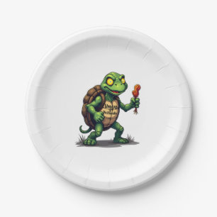 Zombie Turtle Paper Plate