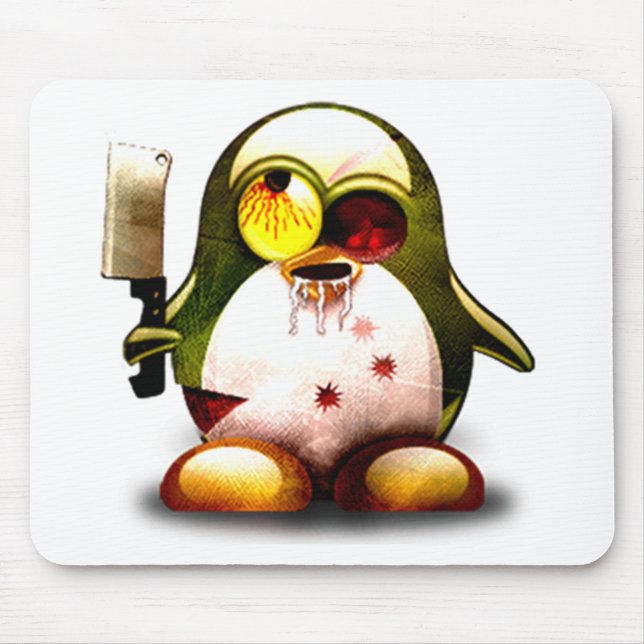 Zombie Tux (Linux Tux) Mouse Mat (Front)