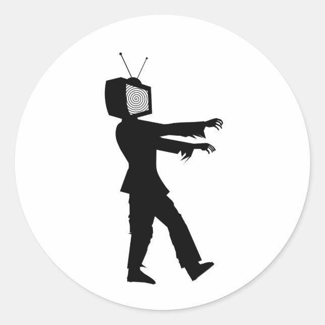 Zombie TV Classic Round Sticker (Front)