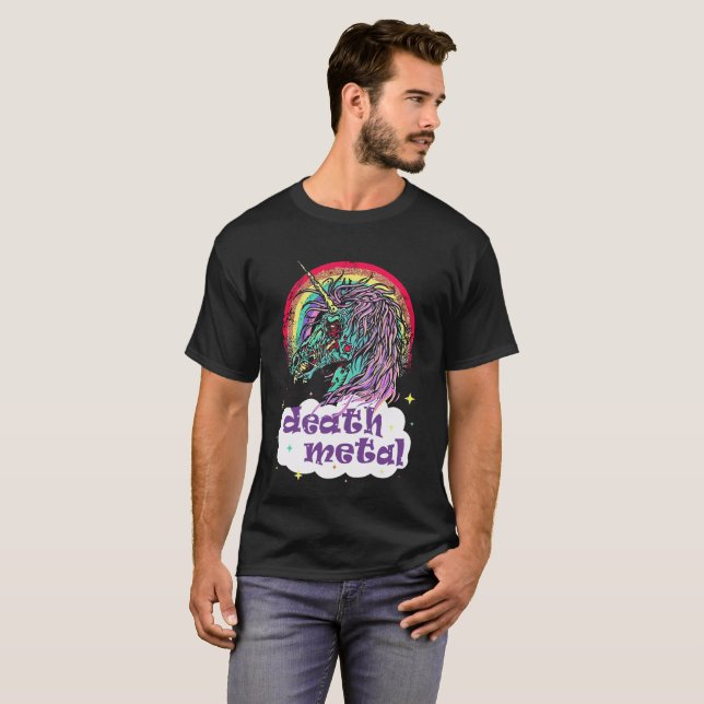 Zombie Unicorn Death Metal T-Shirt (Front Full)
