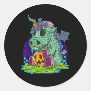 Zombie Unicorn Halloween Costume Ghost-Mummy  Classic Round Sticker