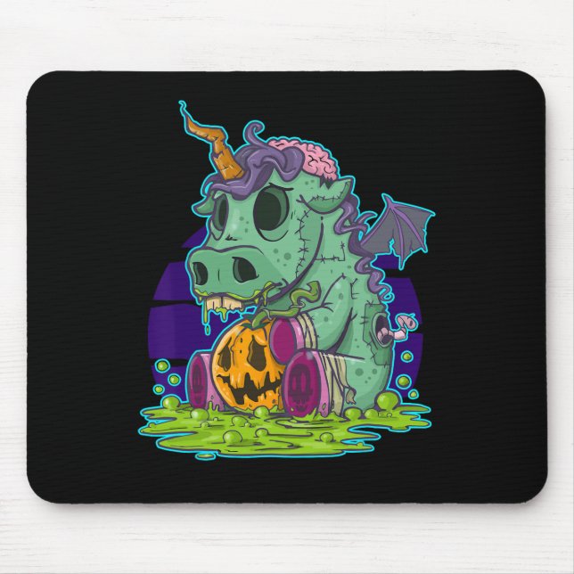Zombie Unicorn Halloween Costume Ghost-Mummy  Mouse Mat (Front)