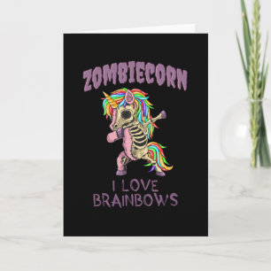 Zombie Unicorn Halloween Dab Zombiecorn Card