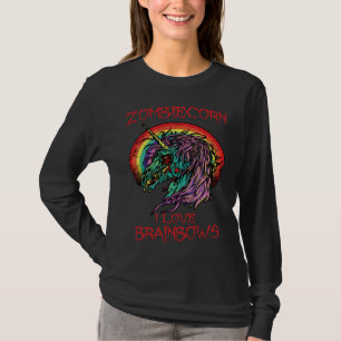 Zombie Unicorn I Love Brainbows Halloween Gothic G T-Shirt