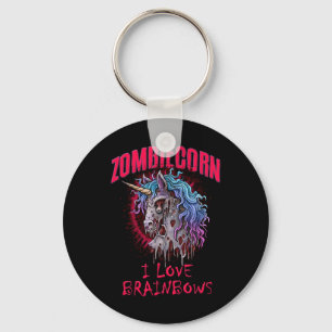 Zombie Unicorn I Love Brainbows Punk Gothic Goth H Key Ring
