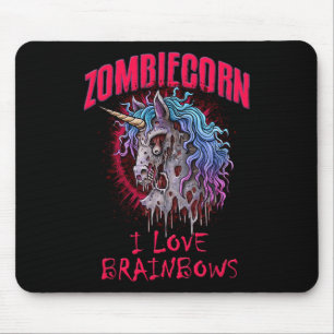 Zombie Unicorn I Love Brainbows Punk Gothic Goth H Mouse Mat