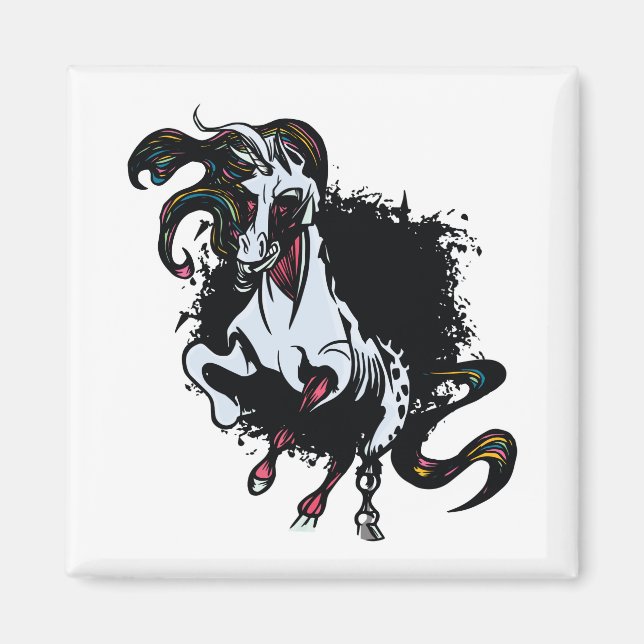 Zombie Unicorn Standing Magnet (Front)
