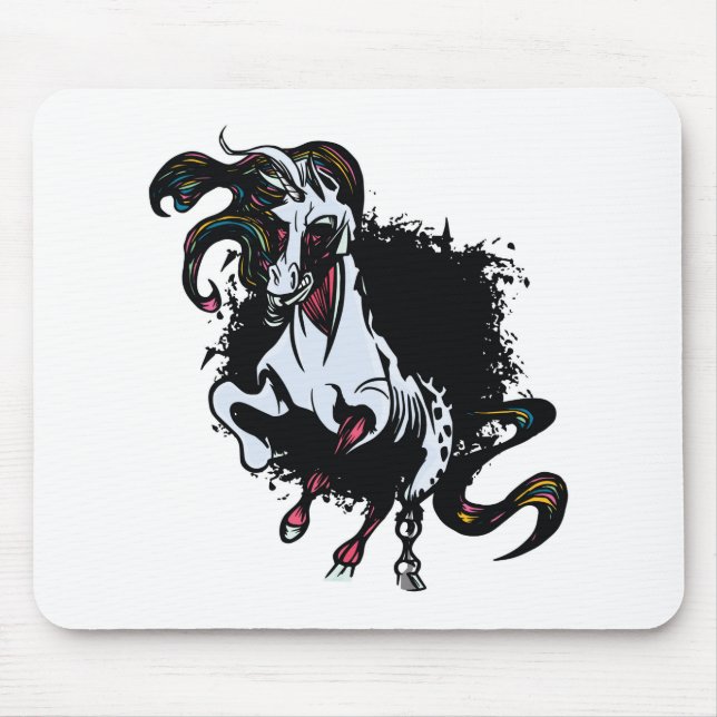 Zombie Unicorn Standing Mouse Mat (Front)