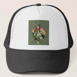 Zombie unicorn trucker hat