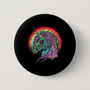 Zombie Unicorn Unicorn Halloween  6 Cm Round Badge
