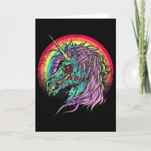 Zombie Unicorn Unicorn Halloween Card