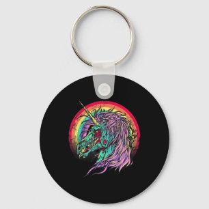 Zombie Unicorn Unicorn Halloween Key Ring