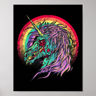 Zombie Unicorn Unicorn Halloween Poster