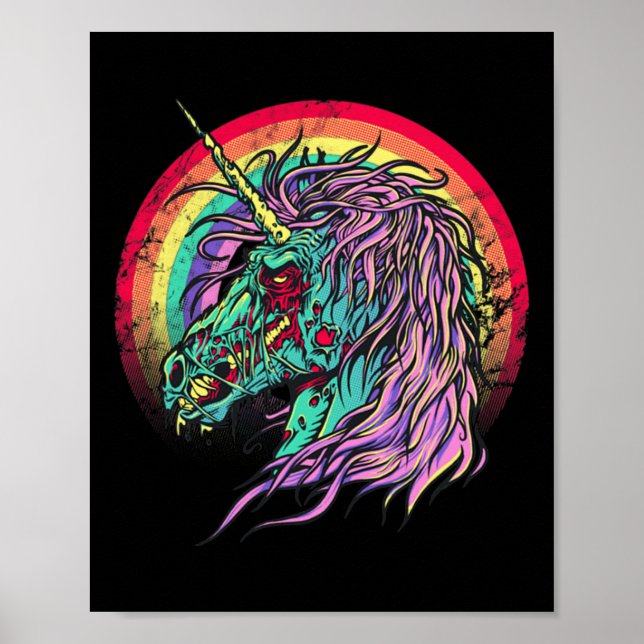 Zombie Unicorn Unicorn Halloween  Poster (Front)