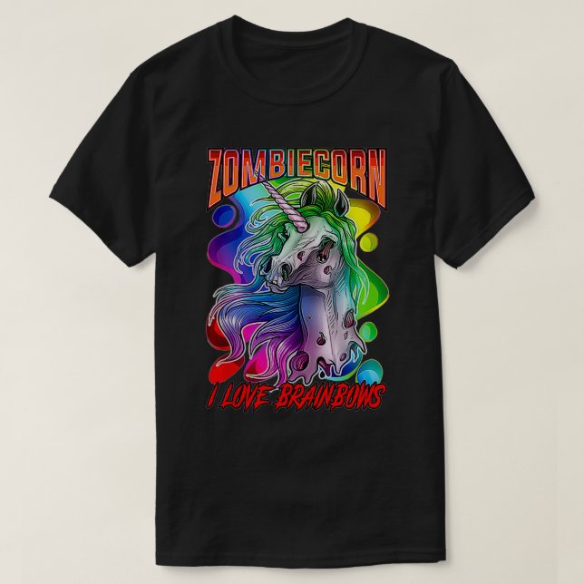 Zombie Unicorn  Zombiecorn Goth Gifts For Teens &  T-Shirt (Design Front)