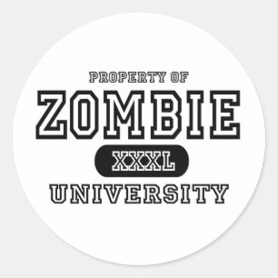 Zombie University Classic Round Sticker